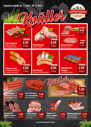 Eine Eine Aufstellung von verschiedenen Angeobten für die Kalenderwoche 41 für den Bereich Oberpfalzvon verschiedenen Angeobten für die Kalenderwoche 45 für den Bereich Oberpfalz